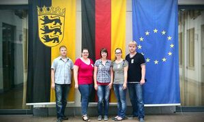 Andreas, Corinna, Steffi, Laura und Jens in der Landesvertretung von Baden-Württemberg in Brüssel