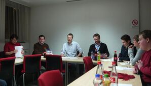 Juso-LGF Christian Eheim, Juso-Kreisvorsitzender Markus Herrera Torrez, Juso-Landesvorsitzender Frederick Brütting